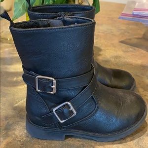 Gap toddler girl black moto boots size 7
